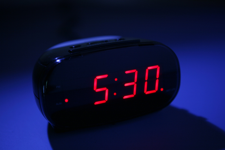 Alarm clock at night